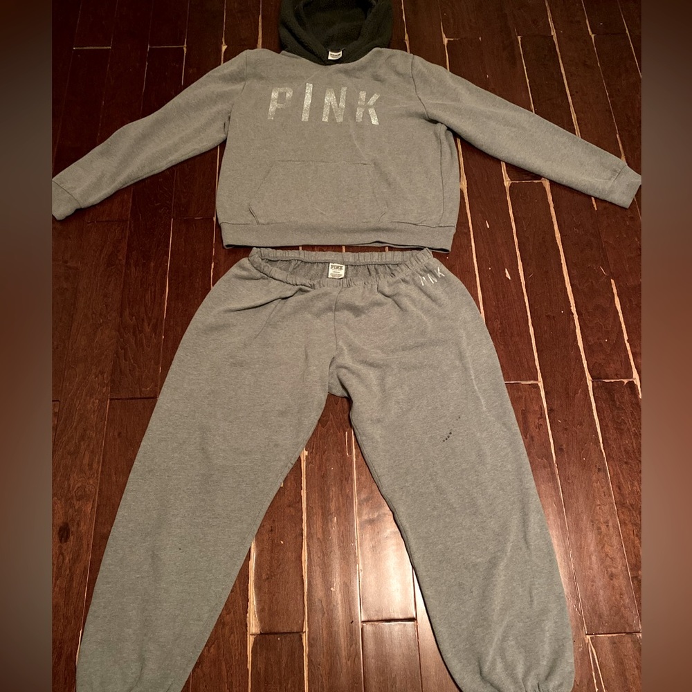 PINK jogging pants with matching PINK hoodie